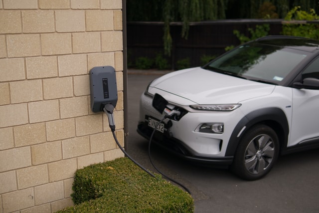 electric car plugged in